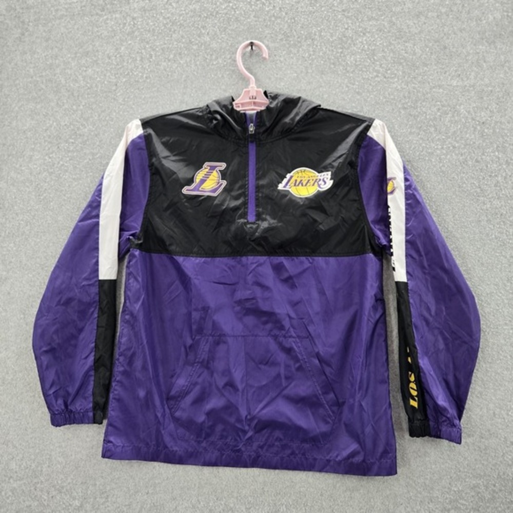Los Angeles Lakers Boy Jacket L(1416) Purple UNK NBA Windbreaker Colorblock Team